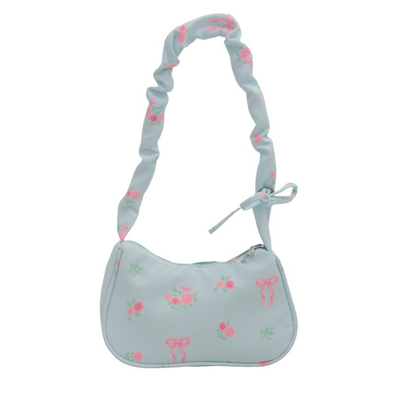 Nylon Floral Small Top-Handle Shoulder Bag view 8
