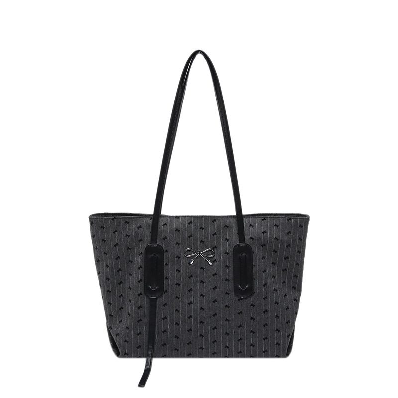 Grand sac cabas imprimé nœud et pois view 5