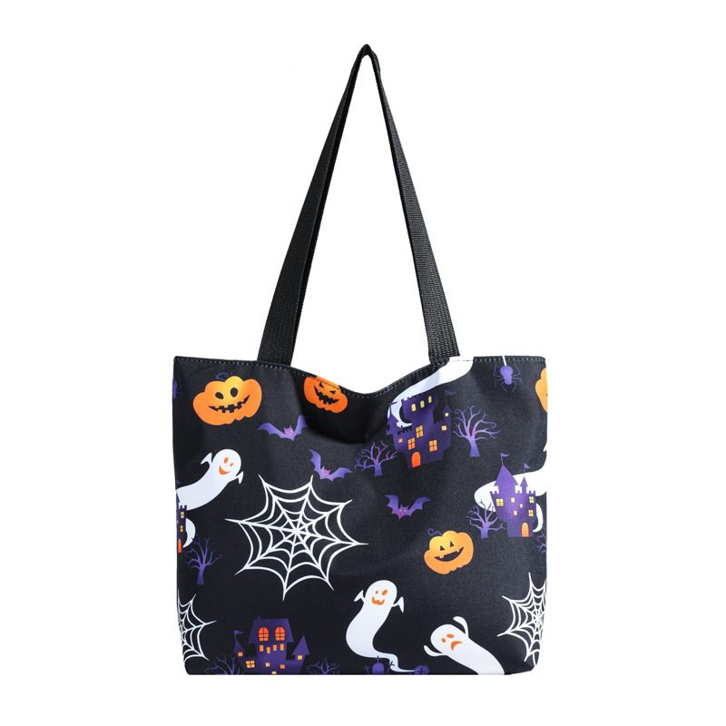 Halloween Ghost Pumpkin Large Tote Bag view 6