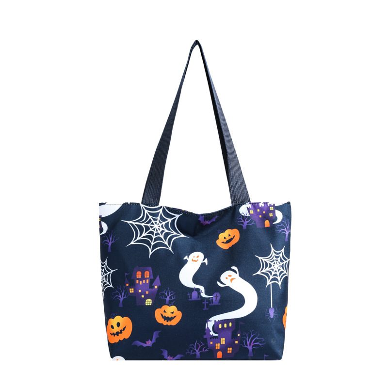 Halloween Ghost Pumpkin Large Tote Bag view 8