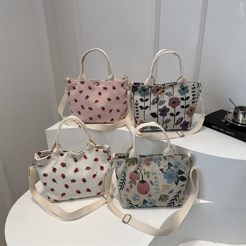 Printed Canvas Large Tote Bag