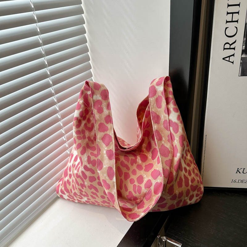 Leopard Print Large Canvas Tote Bag view 2