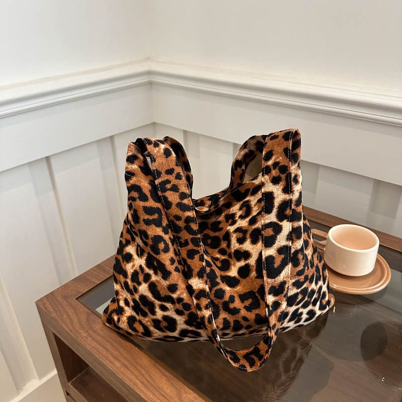 Leopard Print Large Canvas Tote Bag view 3