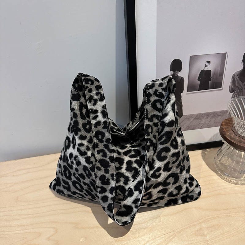 Leopard Print Large Canvas Tote Bag view 4