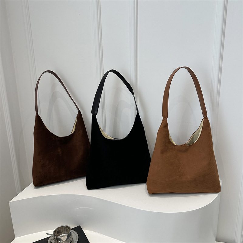 Suede Large Shoulder Tote Bag