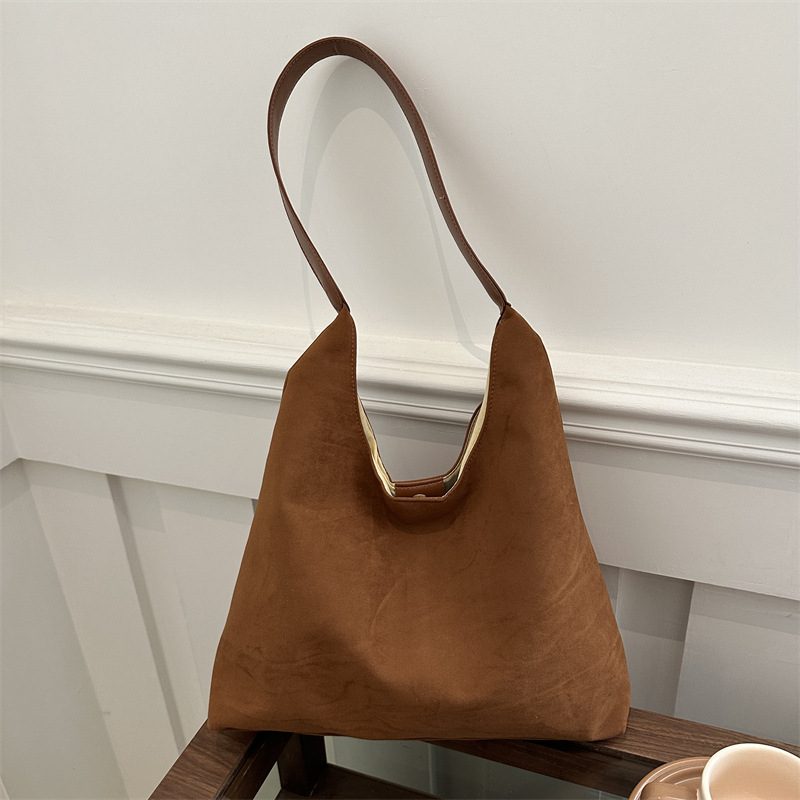 Suede Large Shoulder Tote Bag view 3