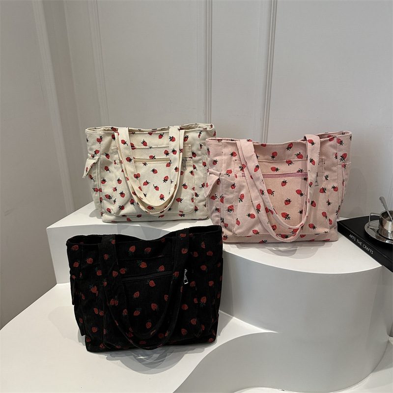 Large Preppy Top-Handle Tote Bag