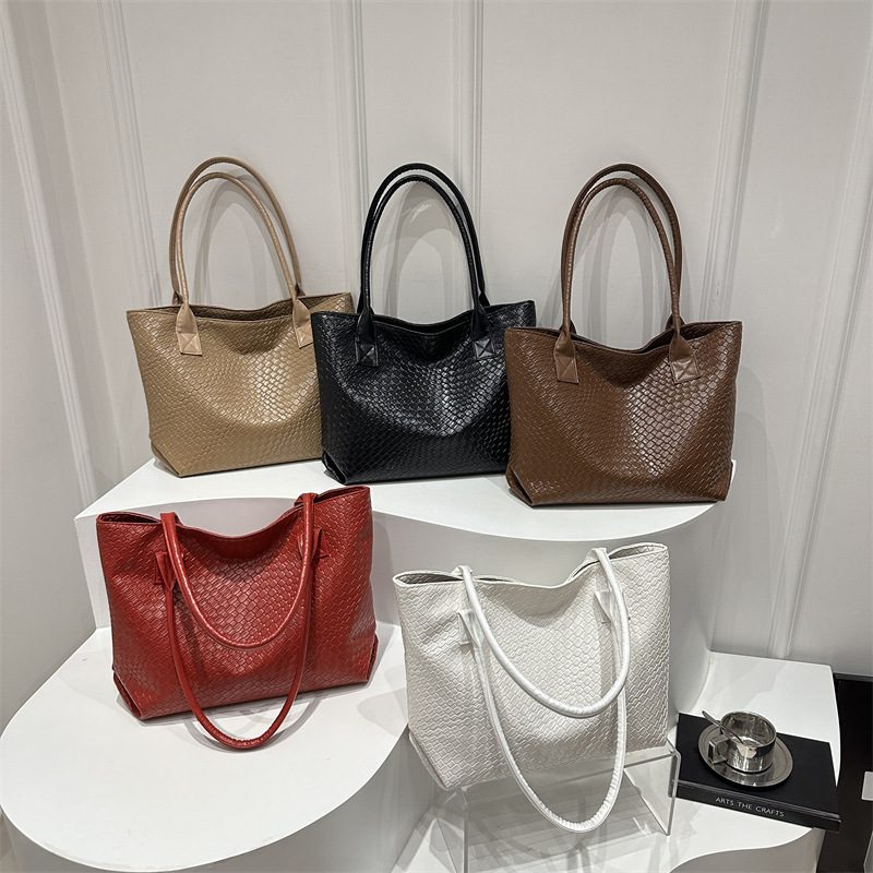 Woven Texture Minimalist Tote Bag
