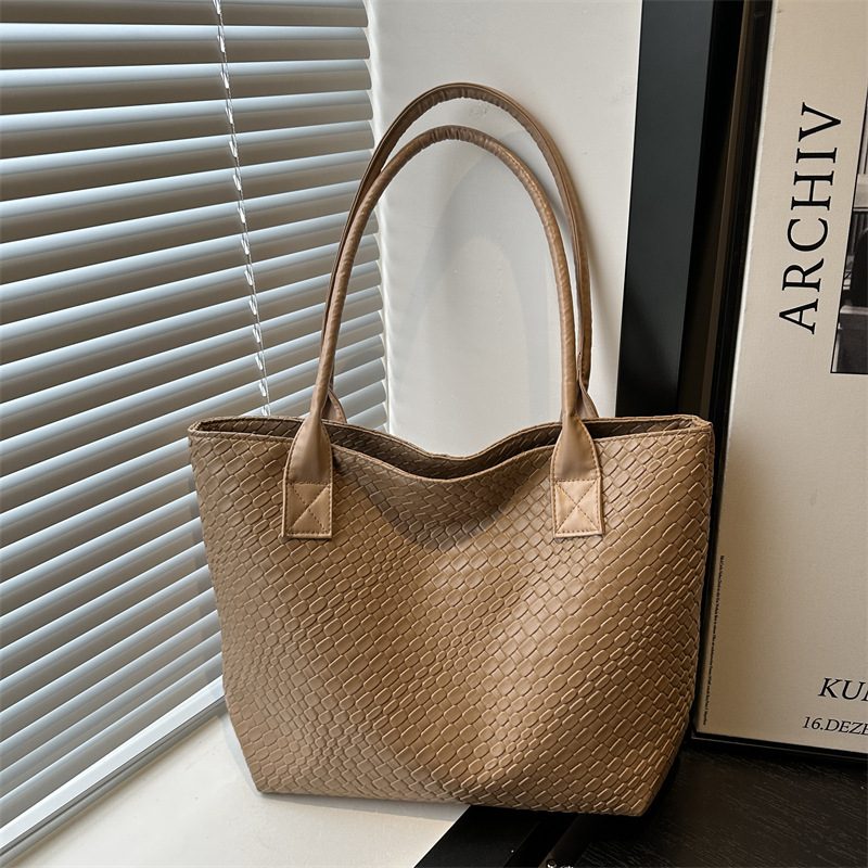 Woven Texture Minimalist Tote Bag view 2