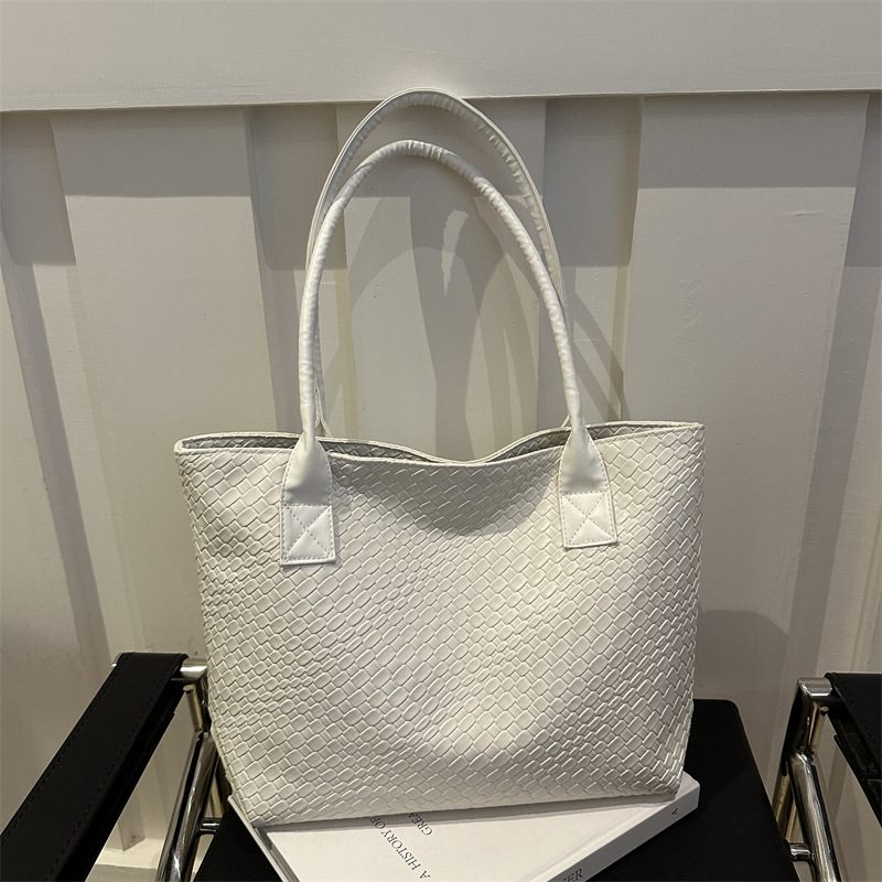 Woven Texture Minimalist Tote Bag view 3