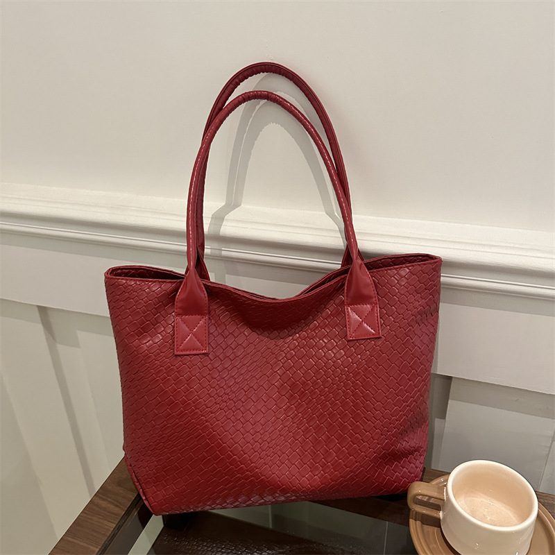 Woven Texture Minimalist Tote Bag view 4