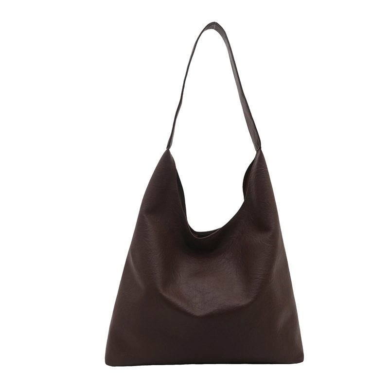 Soft Leather Solid Color Tote Bag view 6
