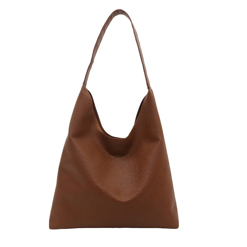 Soft Leather Solid Color Tote Bag view 9
