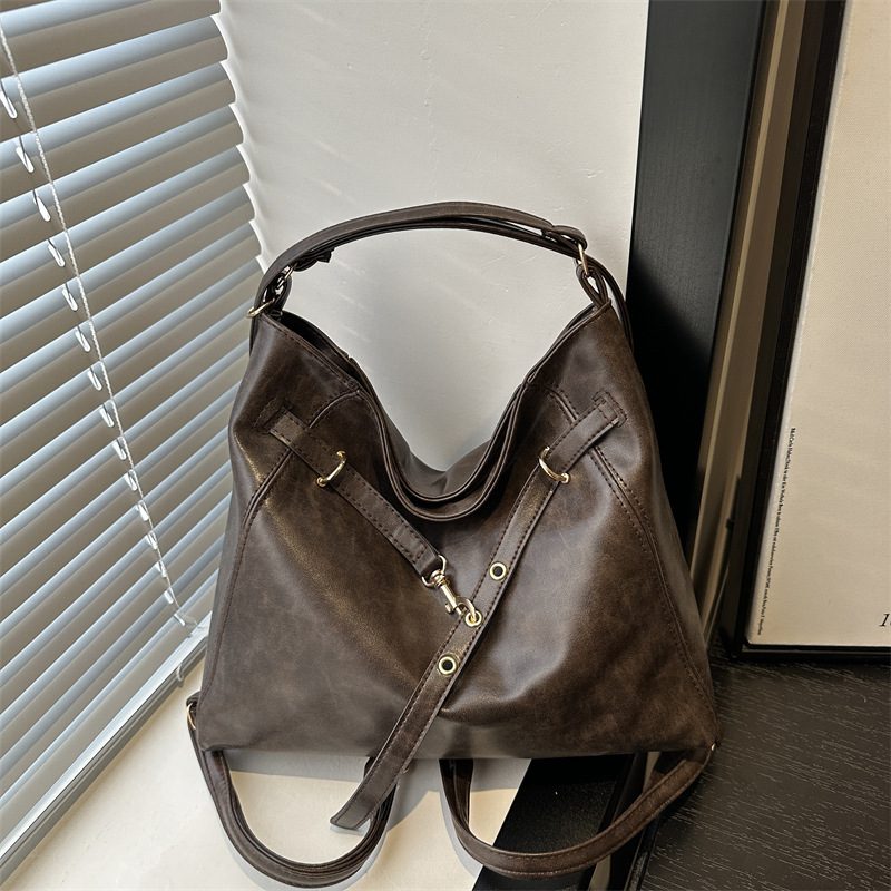 Tas Tote Solid Kulit Lembut Prancis view 2