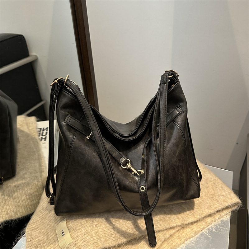 Tas Tote Solid Kulit Lembut Prancis view 4