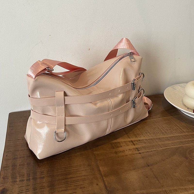 Pleated Belt Buckle Large Tote Bag view 2