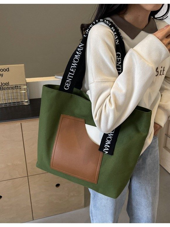 Canvas Tote Bag Letter Print Shoulder Bag view 4