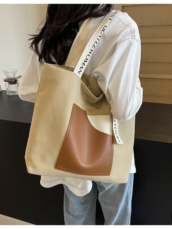 Canvas Tote Bag Letter Print Shoulder Bag view 5