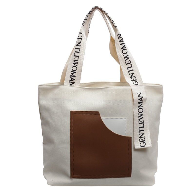 Canvas Tote Bag Letter Print Shoulder Bag view 7