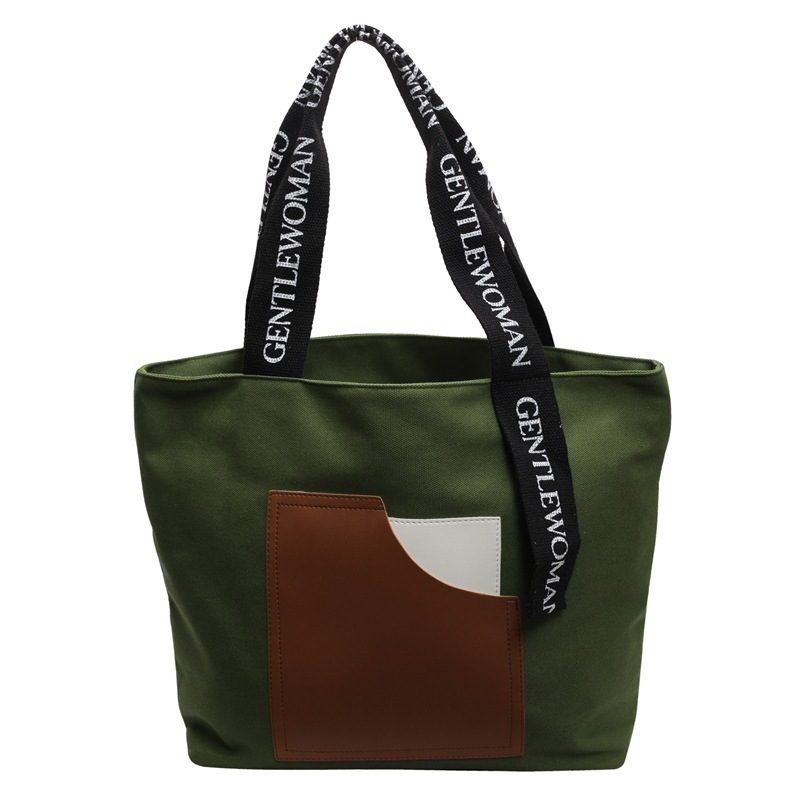 Canvas Tote Bag Letter Print Shoulder Bag view 8