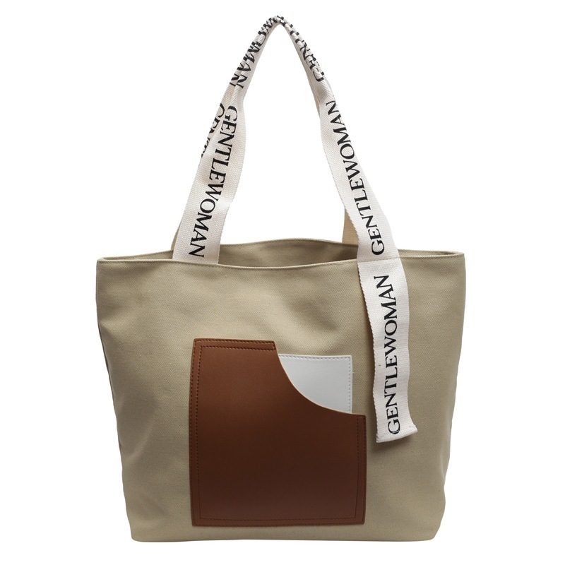 Canvas Tote Bag Letter Print Shoulder Bag view 9
