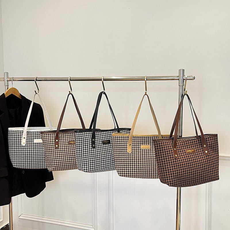 Plaid Large Capacity Tote Shoulder Bag