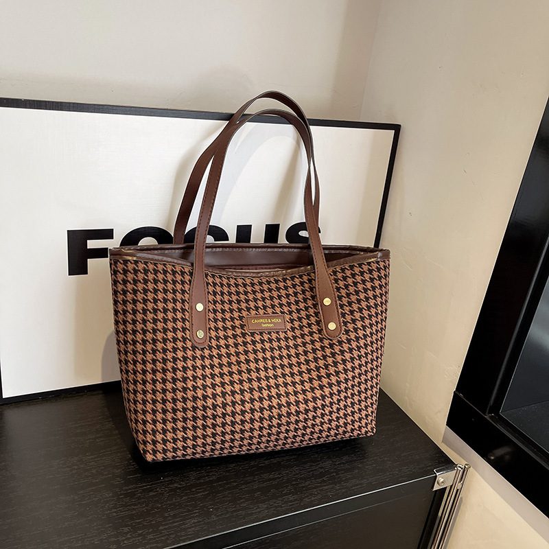 Plaid Large Capacity Tote Shoulder Bag view 2