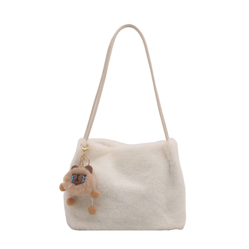 Faux Fur Large Capacity Tote Shoulder Bag view 10