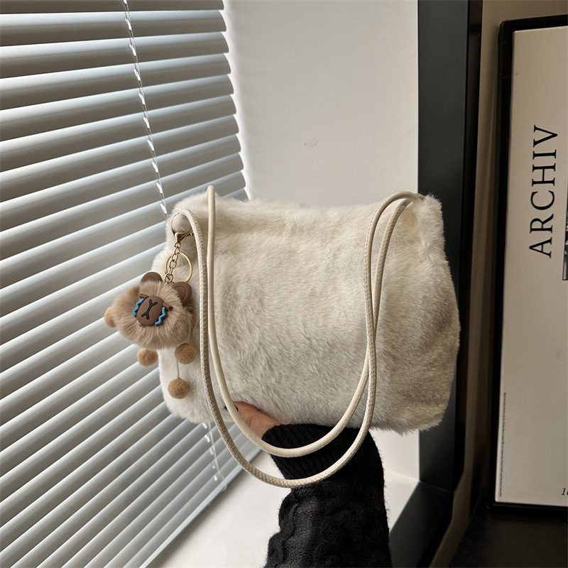 Faux Fur Large Capacity Tote Shoulder Bag view 2