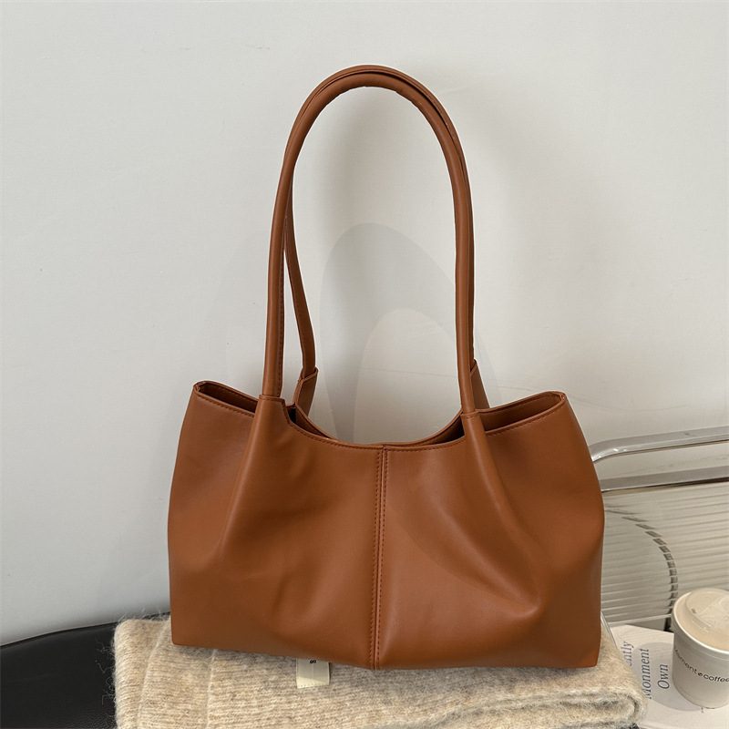 Solid Color Spliced Tote Top-Handle Bag view 3