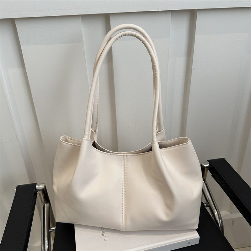 Solid Color Spliced Tote Top-Handle Bag view 4