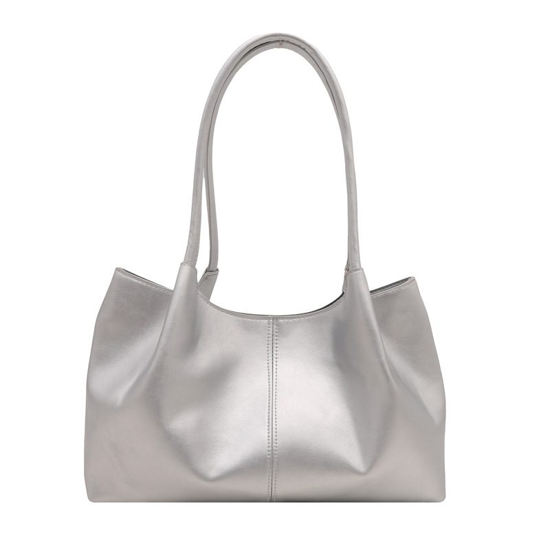 Solid Color Spliced Tote Top-Handle Bag view 7