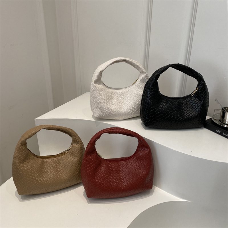 Woven Top-Handle Underarm Shoulder Bag