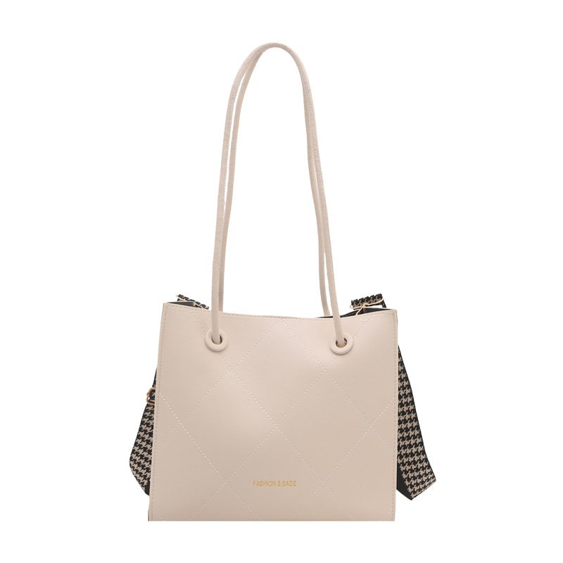 Vintage Wide-Strap Shoulder Tote Bag view 6