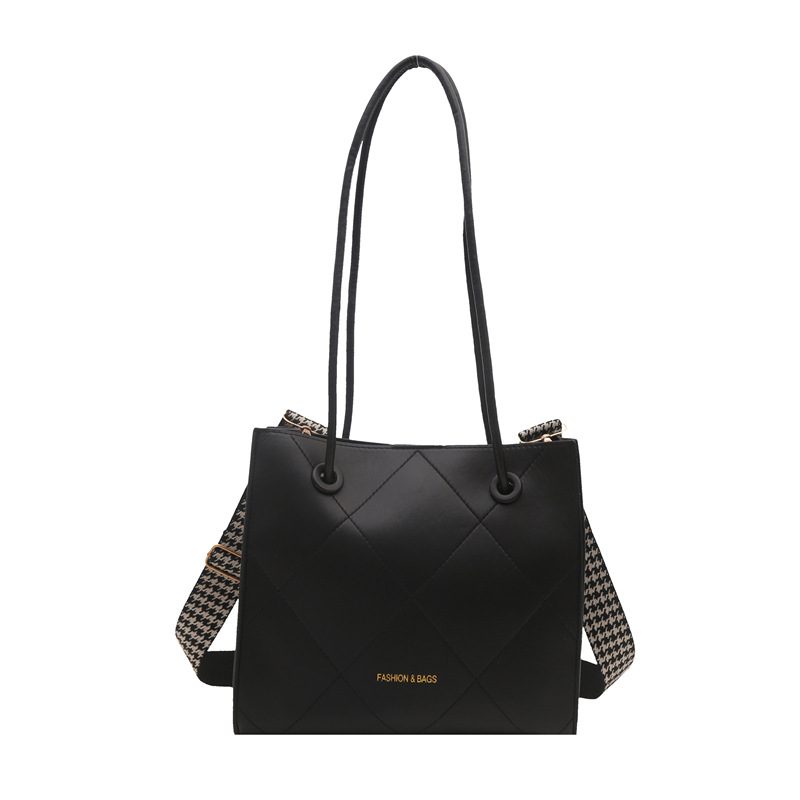 Vintage Wide-Strap Shoulder Tote Bag view 9