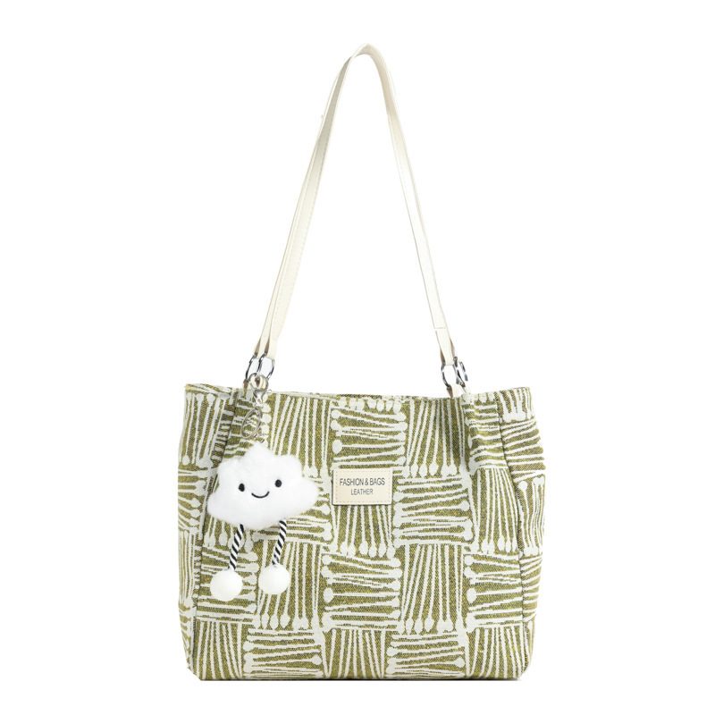 Striped Large Capacity Shoulder Tote Bag view 5