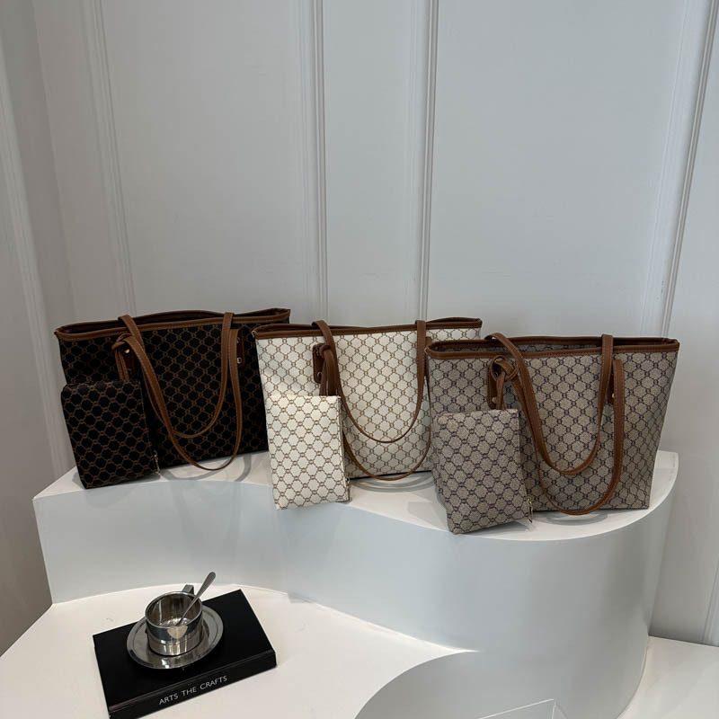Vintage Two-Piece Shoulder Large Capacity Tote Bag