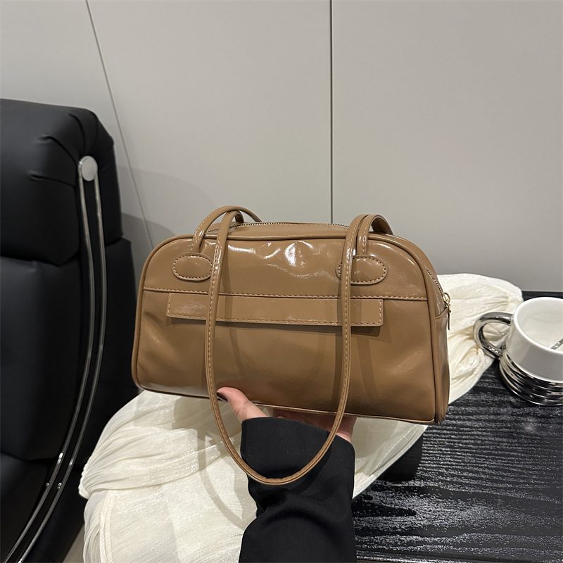 Multi-Pocket Zip Top-Handle Bowling Shoulder Bag view 2