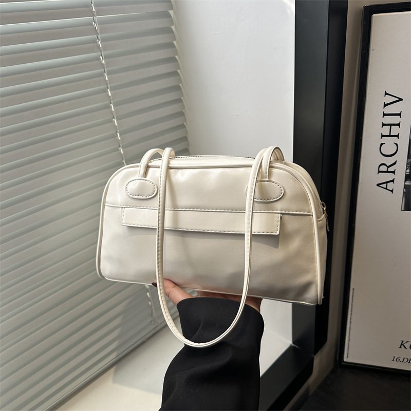 Multi-Pocket Zip Top-Handle Bowling Shoulder Bag view 3