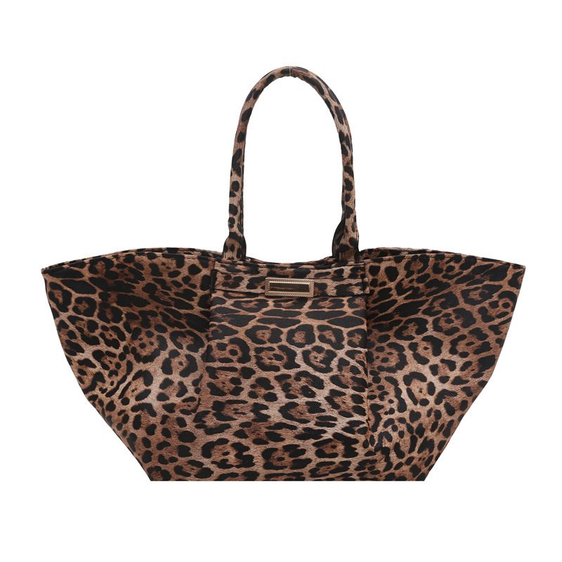 Leopard Print Large Capacity Top-Handle Tote Bag view 6