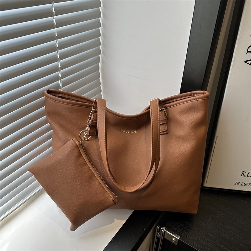 PU Leather Two-Piece Top-Handle Shoulder Tote Bag view 2