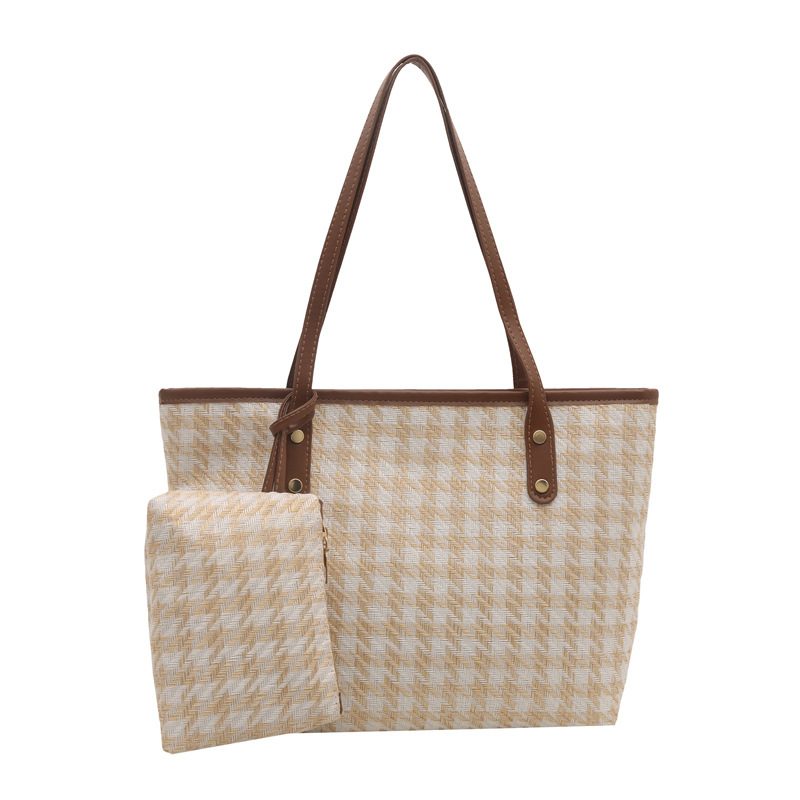 Large Capacity Checkered Tote Bag view 6