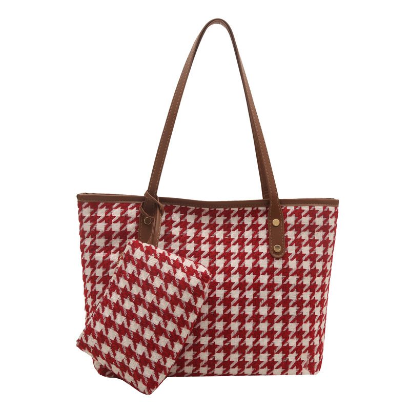 Large Capacity Checkered Tote Bag view 7