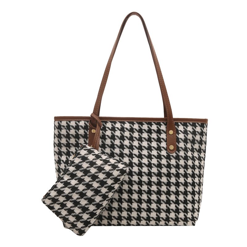 Large Capacity Checkered Tote Bag view 8
