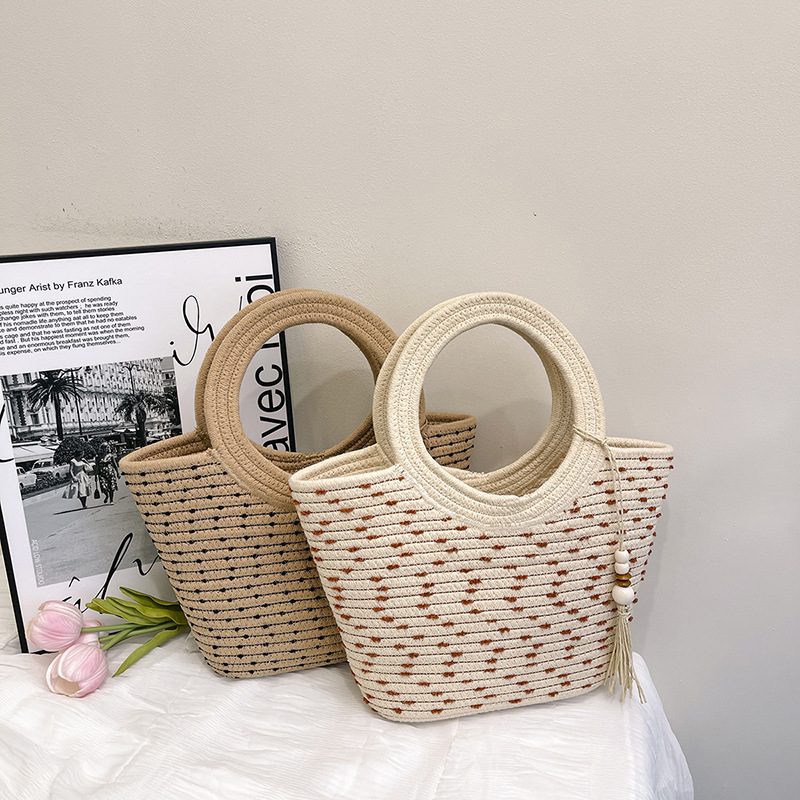 Woven Large Capacity Tote Shoulder Bag