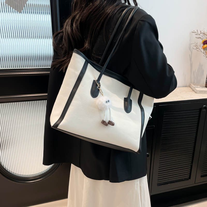 Tas Tote Retro Warna Blok Kapasitas Besar view 2