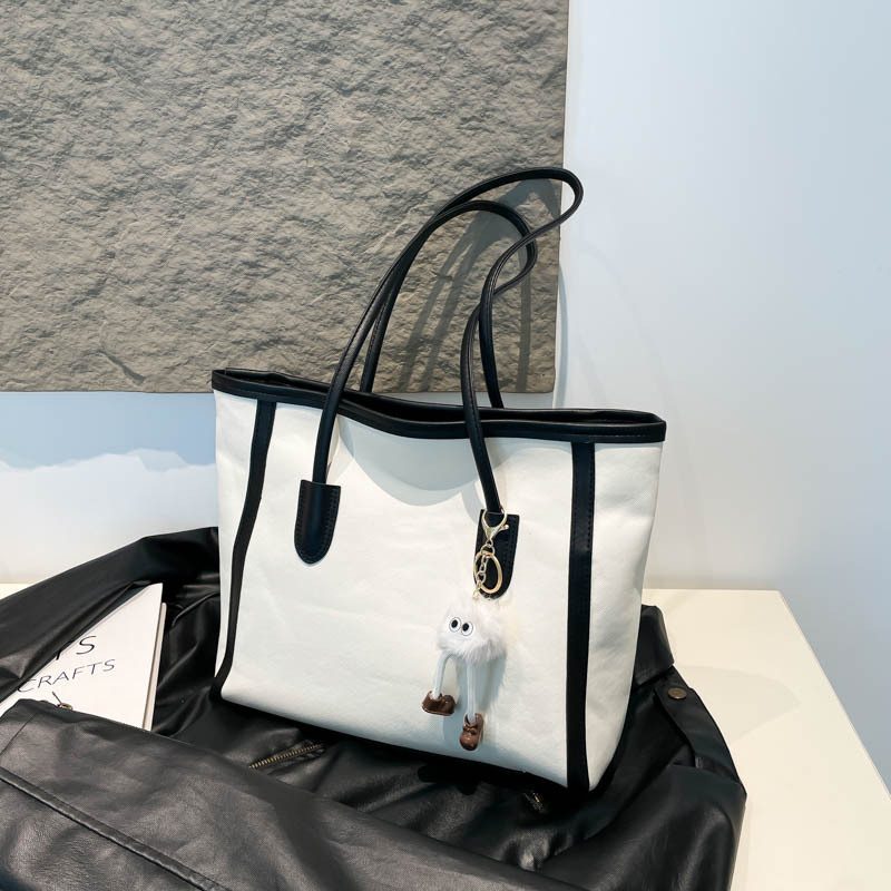 Tas Tote Retro Warna Blok Kapasitas Besar view 6