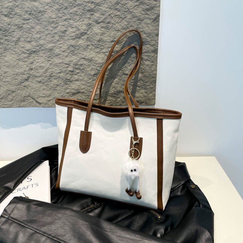 Tas Tote Retro Warna Blok Kapasitas Besar view 7
