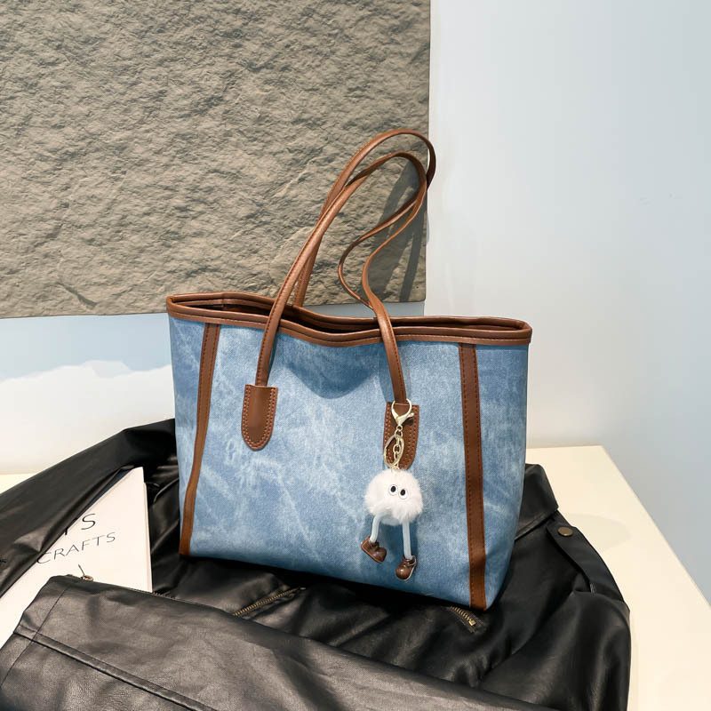 Tas Tote Retro Warna Blok Kapasitas Besar view 9