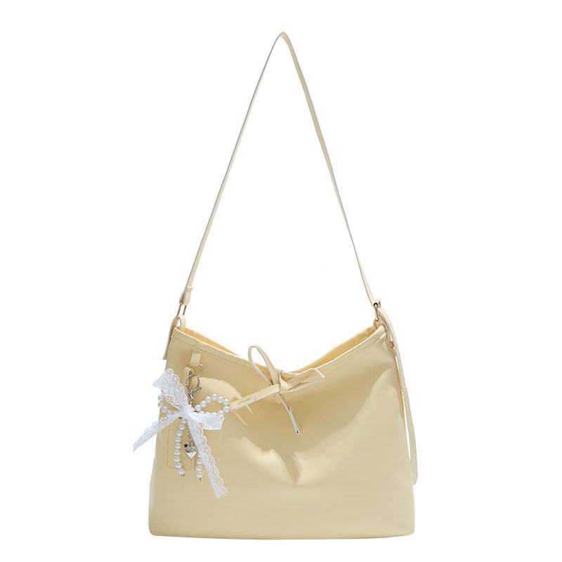 Bow Charm Minimalist Shoulder Tote Bag view 10